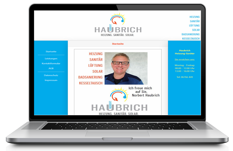 Webseite von Heizung Haubrich