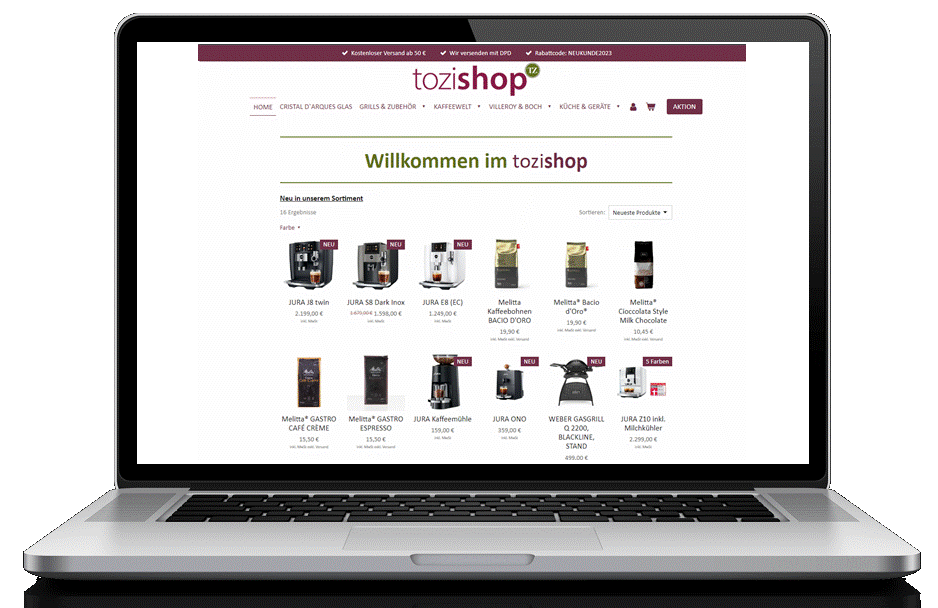 Webshop von Toni Zimmermann GmbH